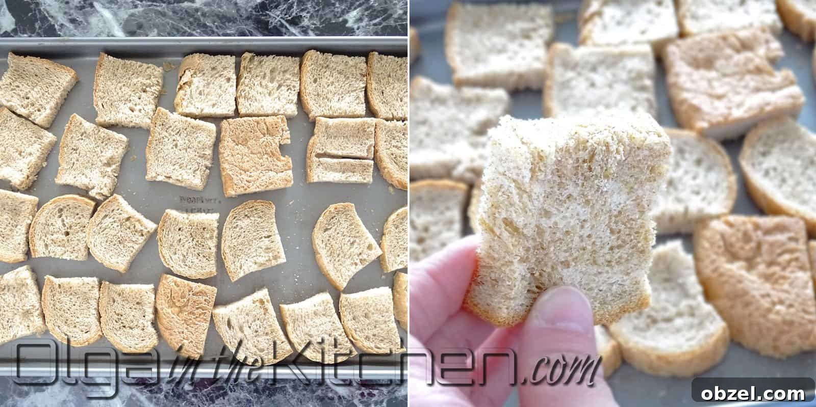 Oven Dried Bread for Stuffing and Breadcrumbs 6 Oven dried bread after drying and cooling.