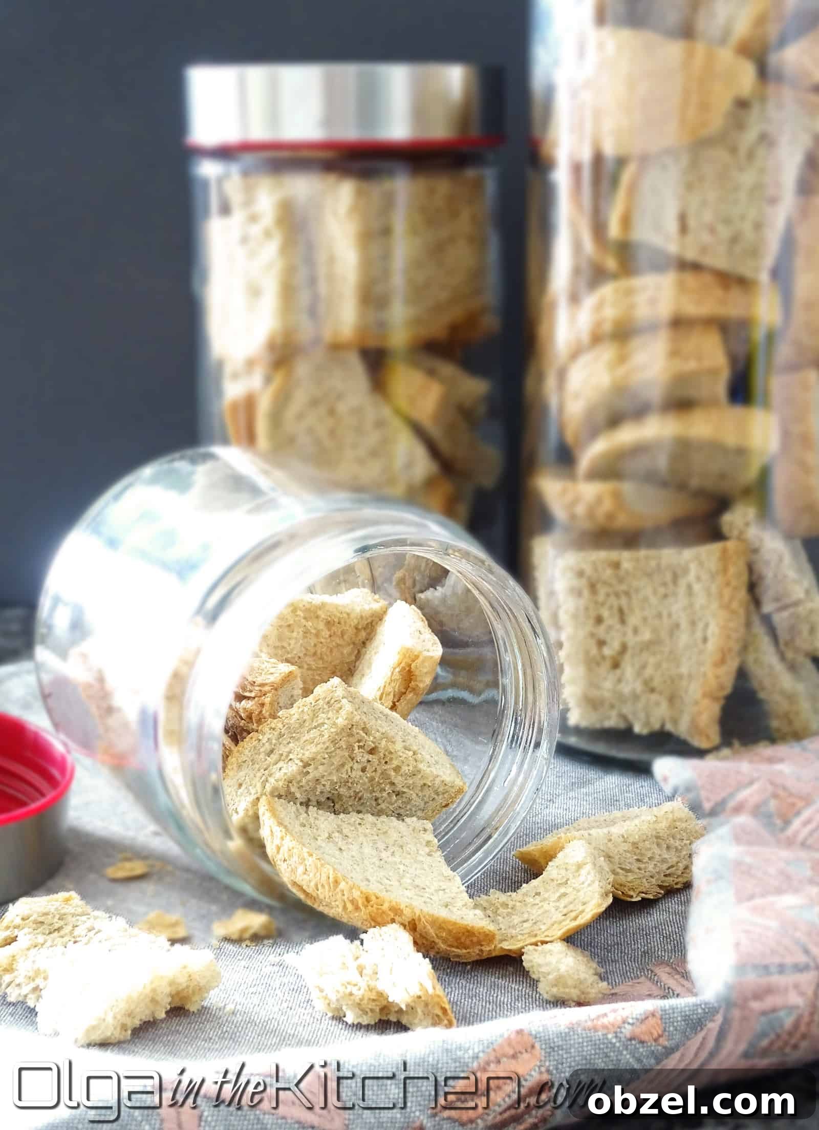 Oven Dried Bread for Stuffing and Breadcrumbs 7 Finished oven dried bread ready to store for later use.