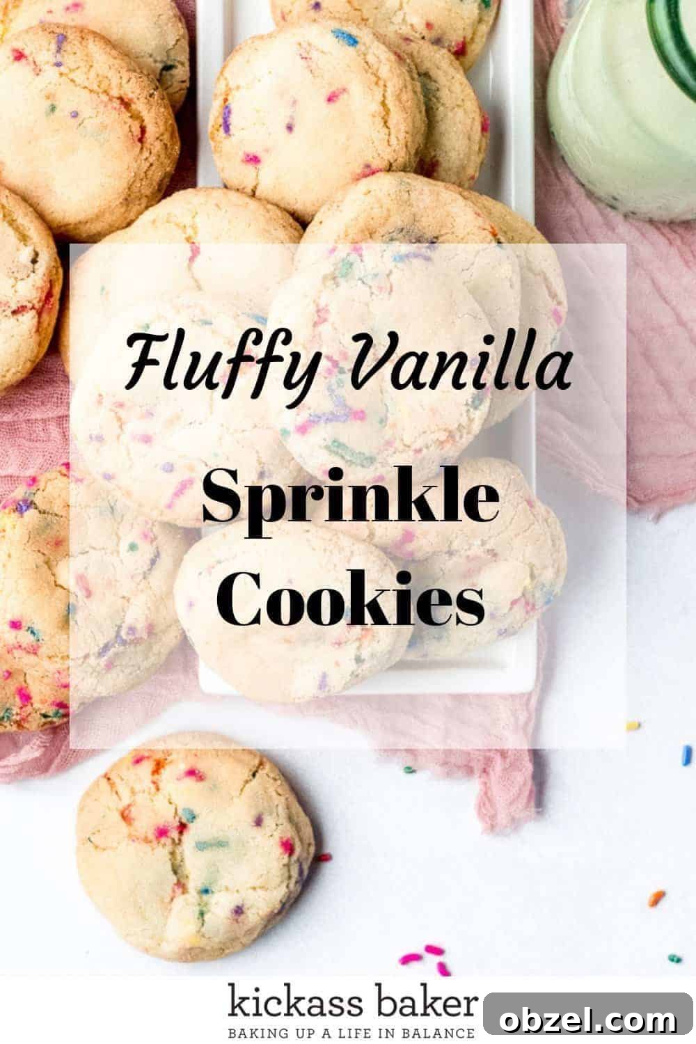 Fluffy Sprinkle Cookies pin for Pinterest