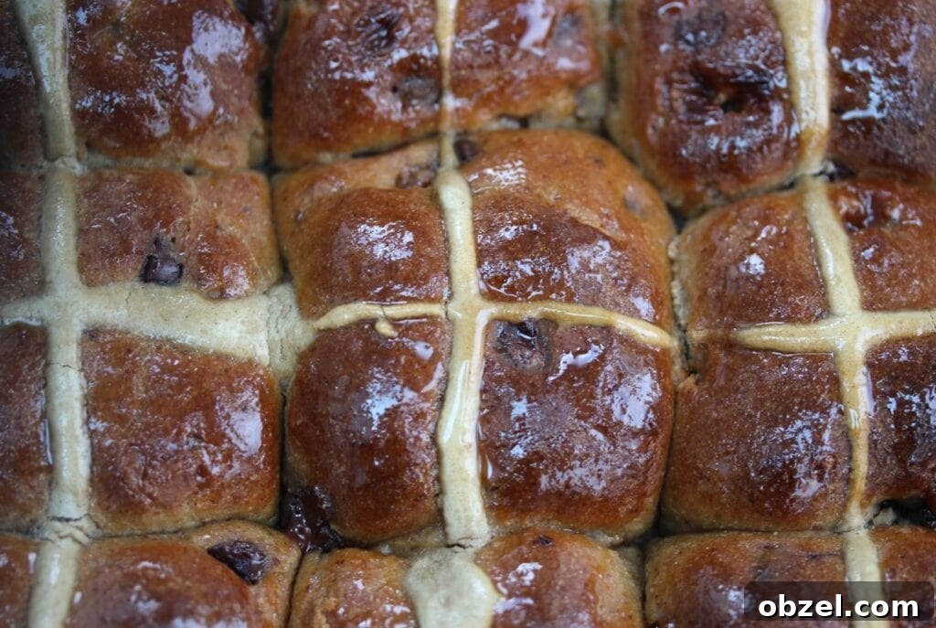 Gluten Free Salted Caramel Hot Cross Buns No Fruit 3 Sticky gluten free fruitless hot cross buns - photograph taken from above.