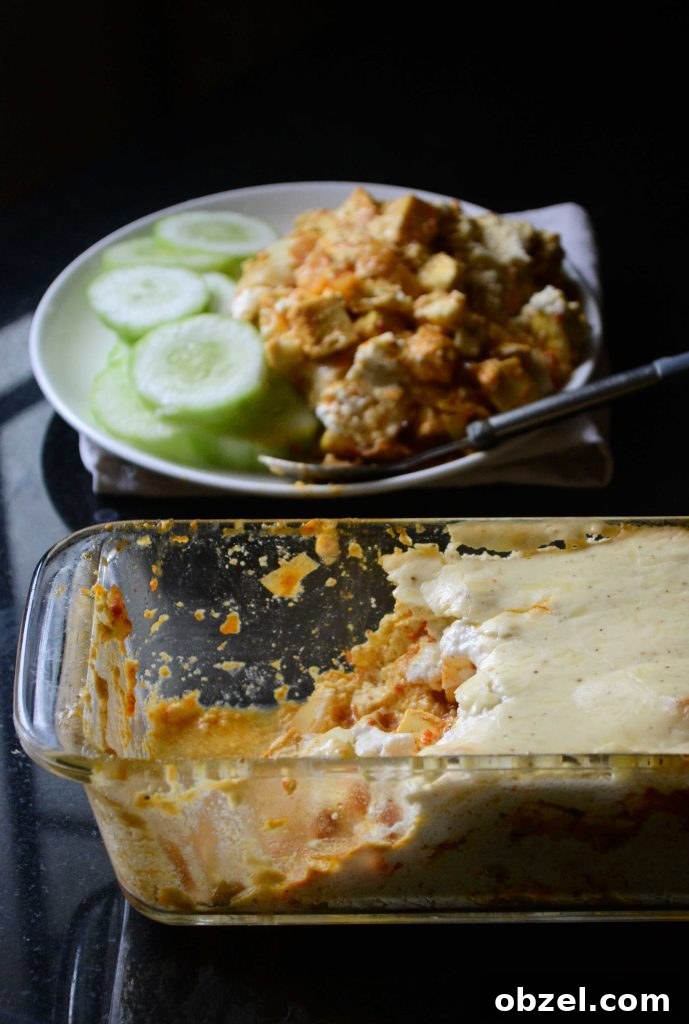 Spicy Paneer Casserole Recipe with Paleo Style Flavor 4 Layered paneer casserole with creamy cheese sauce