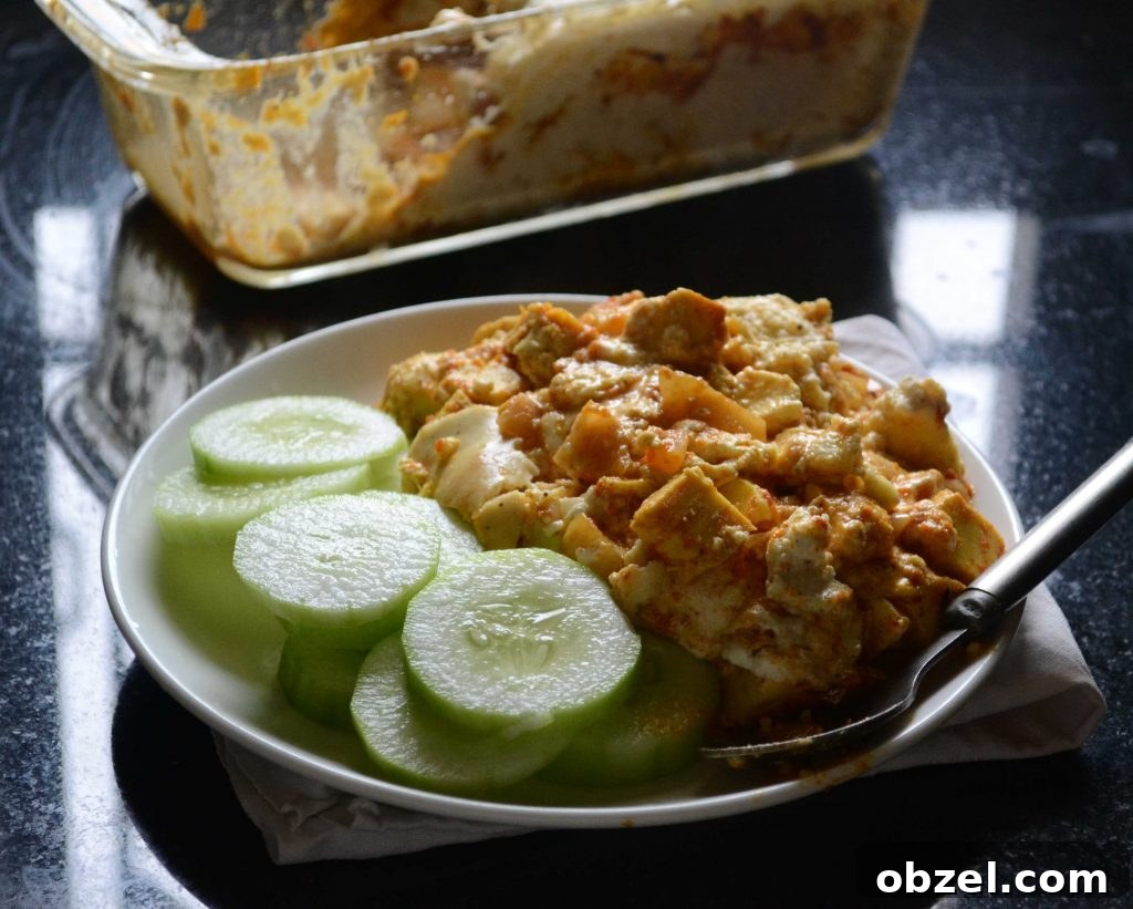 Spicy Paneer Casserole Recipe with Paleo Style Flavor 6 Baked spicy paneer casserole with cheese