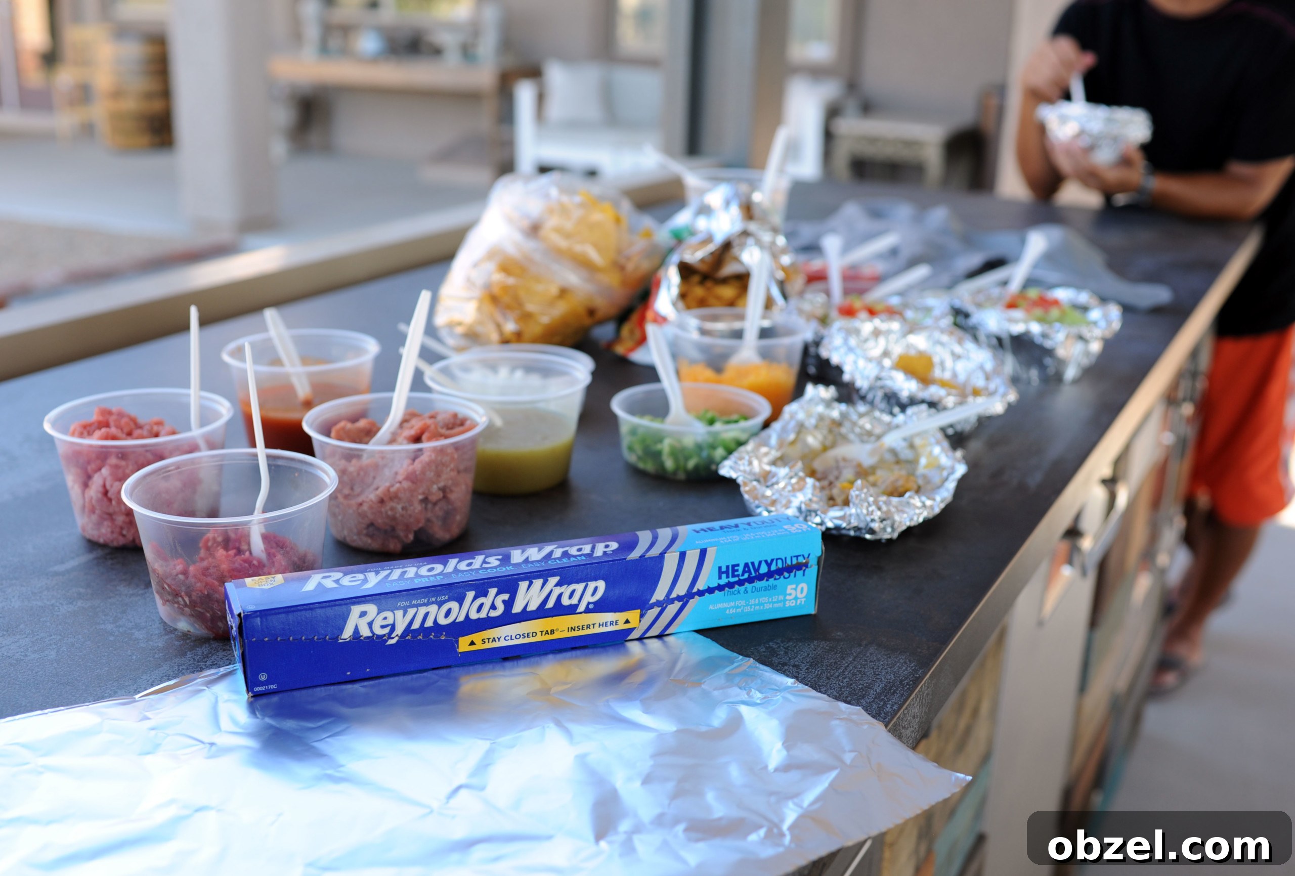 reynolds wrap with walking taco toppings