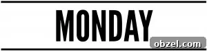 Monday black and white label