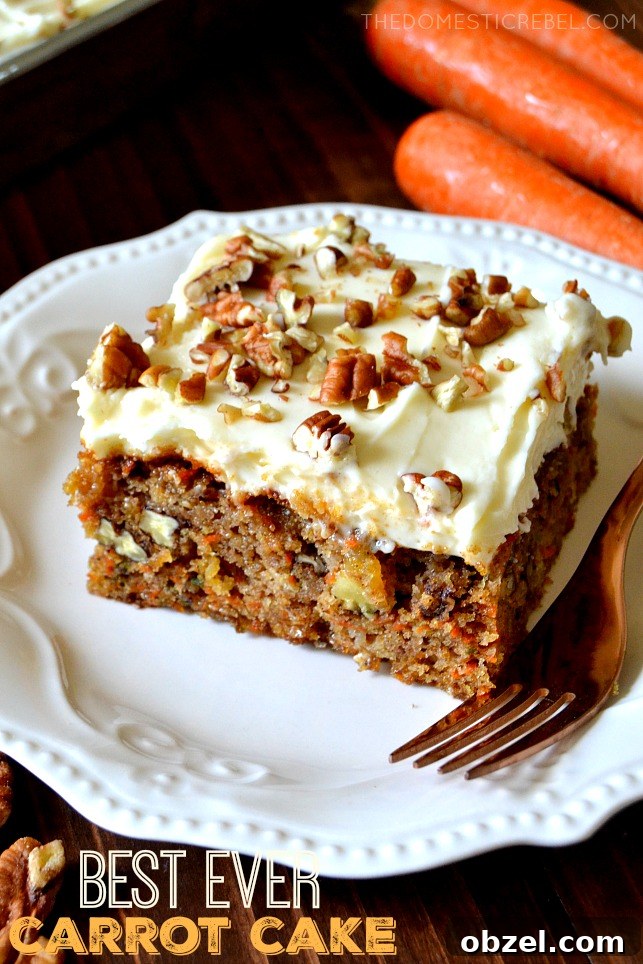 Carrot Cake Cheesecake Bars Recipe 7 carrot cake slice on a white plate