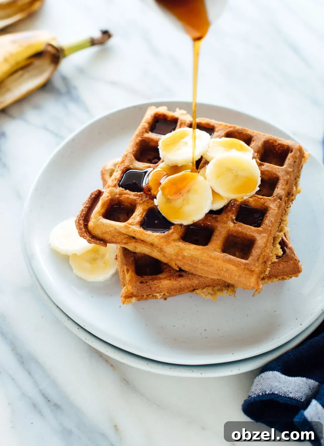 Crispy Gluten-Free Banana Oat Waffles 2 Incredible gluten-free banana oat waffles! These gluten-free waffles require only one kind of flour—oat flour—which is easy to make yourself with old-fashioned oats!