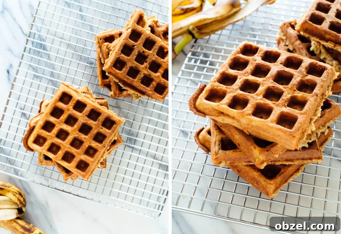 Crispy Gluten-Free Banana Oat Waffles 5 banana oatmeal waffles