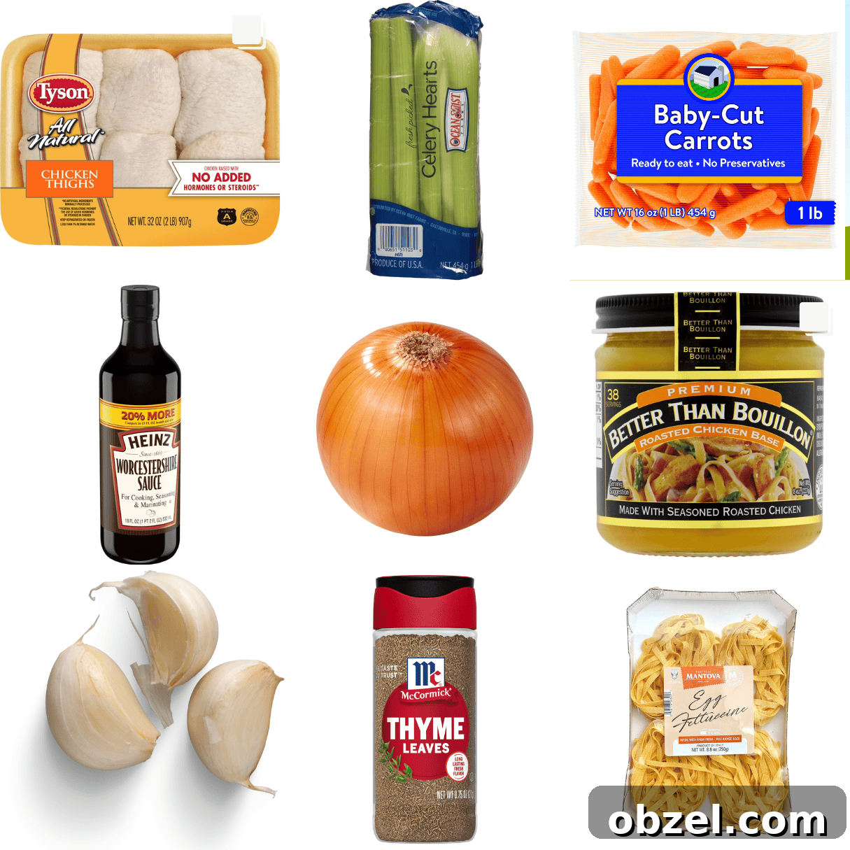 Instant Pot Chicken Noodle Soup Recipe 3 ingredients including chicken thighs, celery, carrots, Worcestershire sauce, onion, garlic, Better Than Bouillon, and egg noodles.