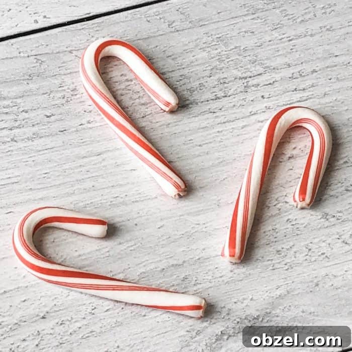 DIY Peppermint Candy Cane Lip Scrub for Soft Lips 5 three candy canes ready for use in peppermint candy cane lip scrub with essential oils