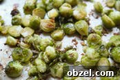 Roasted Parmesan Brussel Sprouts on a sheet pan.