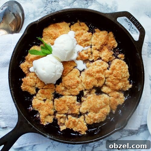 skillet blueberry cobbler