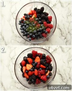 how to make berry fruit salad 2 step by step photos showing how to make berry fruit salad