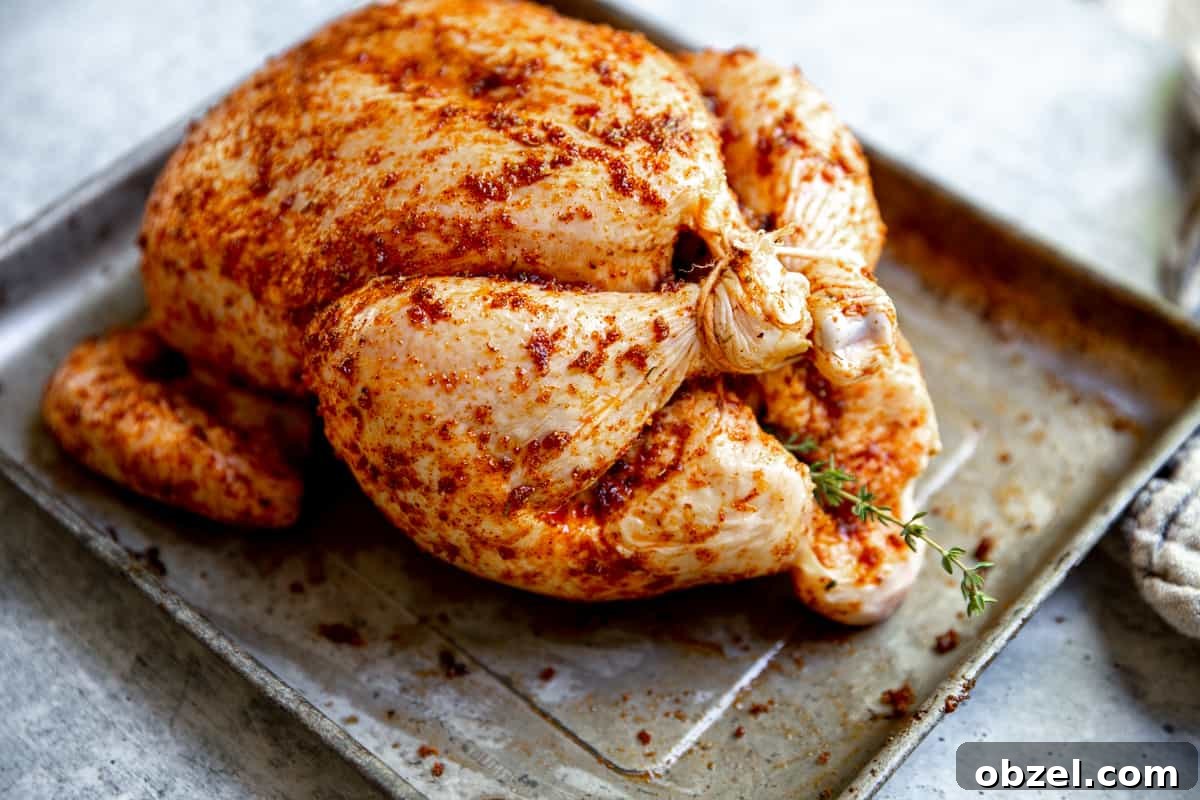 Traeger Smoked Whole Chicken Recipe 6 Whole chicken stuffed with spices and herbs.