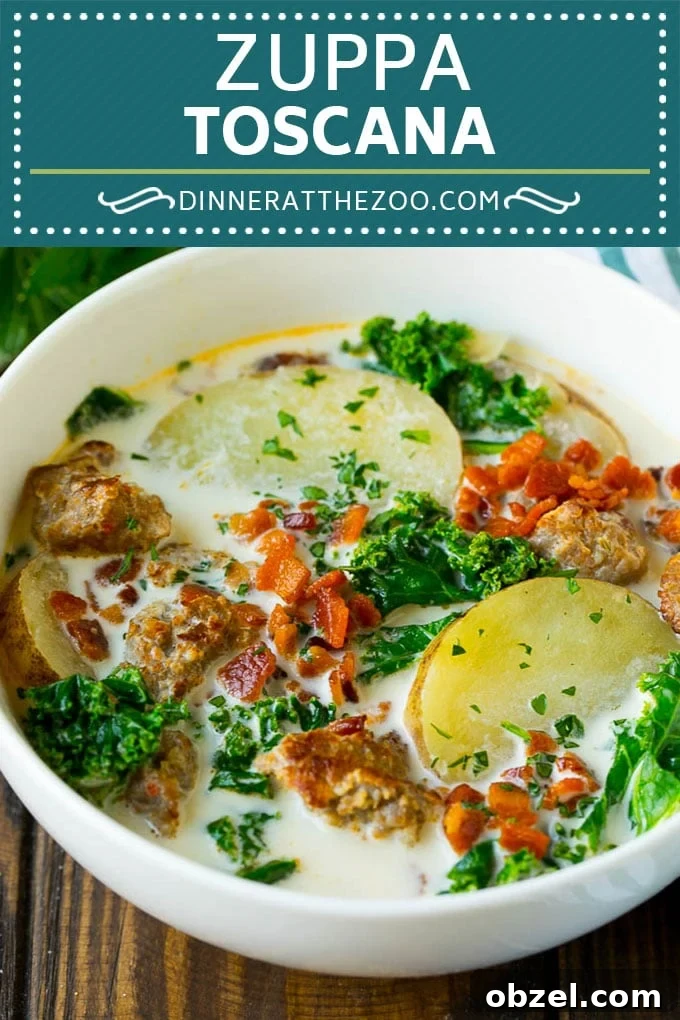 Zuppa Toscana Soup Recipe with Sausage and Kale 3 Zuppa Toscana Recipe | Sausage and Potato Soup #soup #sausage #bacon #potato #kale #italianfood #dinner #dinneratthezoo