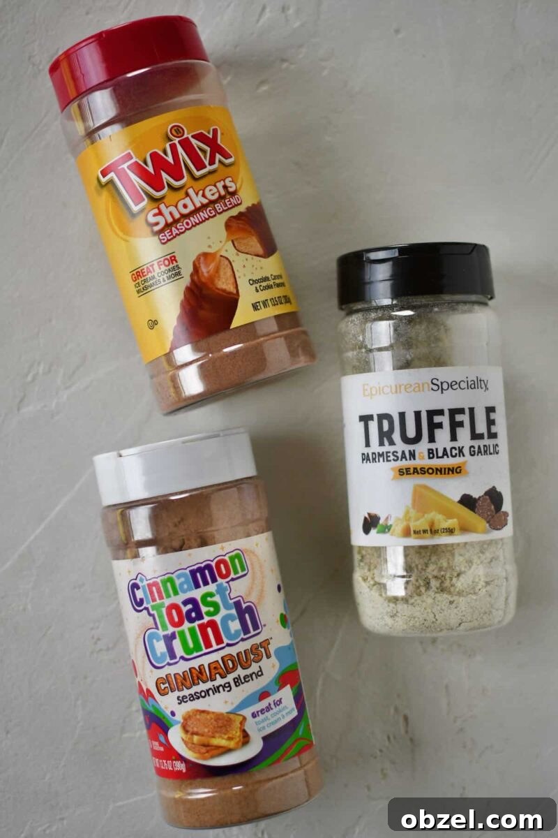 Optional dustings/seasonings for the pretzel bites.