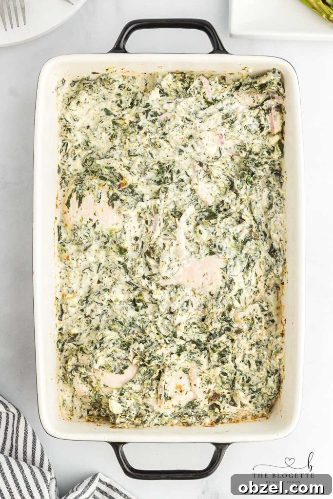 Creamy Spinach Dip Chicken Bake 6 Spinach Dip Chicken Bake served hot