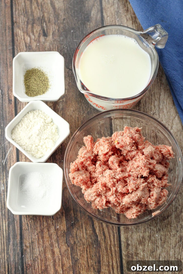 Cast Iron Skillet Sausage Gravy Recipe 3 ingredients for sausage gravy