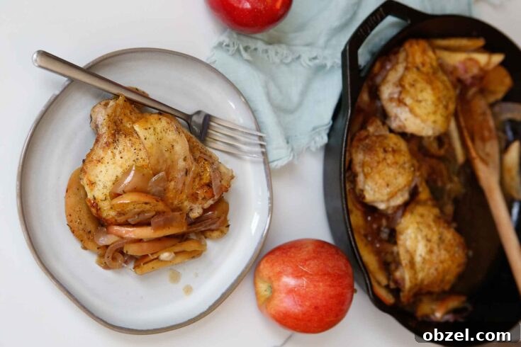31 Fall Chicken Recipes for Cozy Weeknight Dinners 13 apple chicken thighs skillet