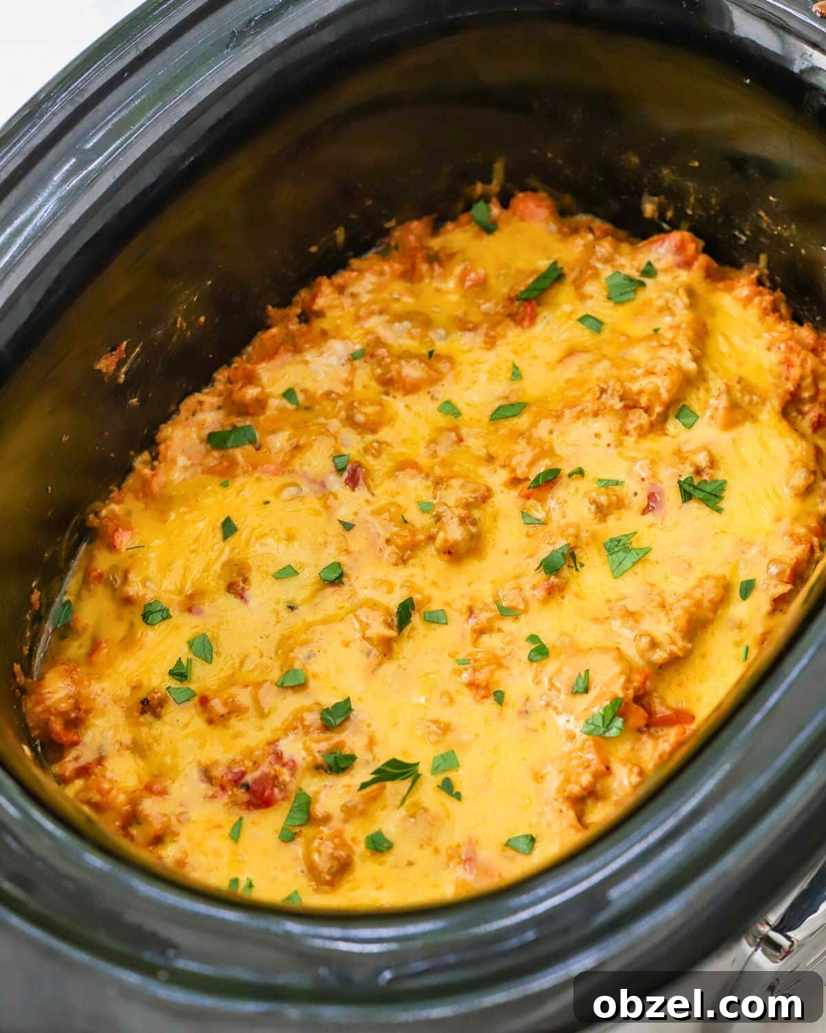 Slow Cooker Ground Pork Casserole Recipe 7 Slow cooked ground pork with rice in a creamy sauce.