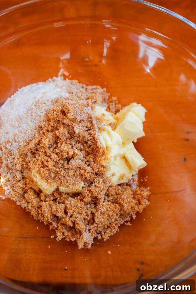 Banana Crumb Cake with Cinnamon Streusel Topping 6 Creamed butter and sugar mixture