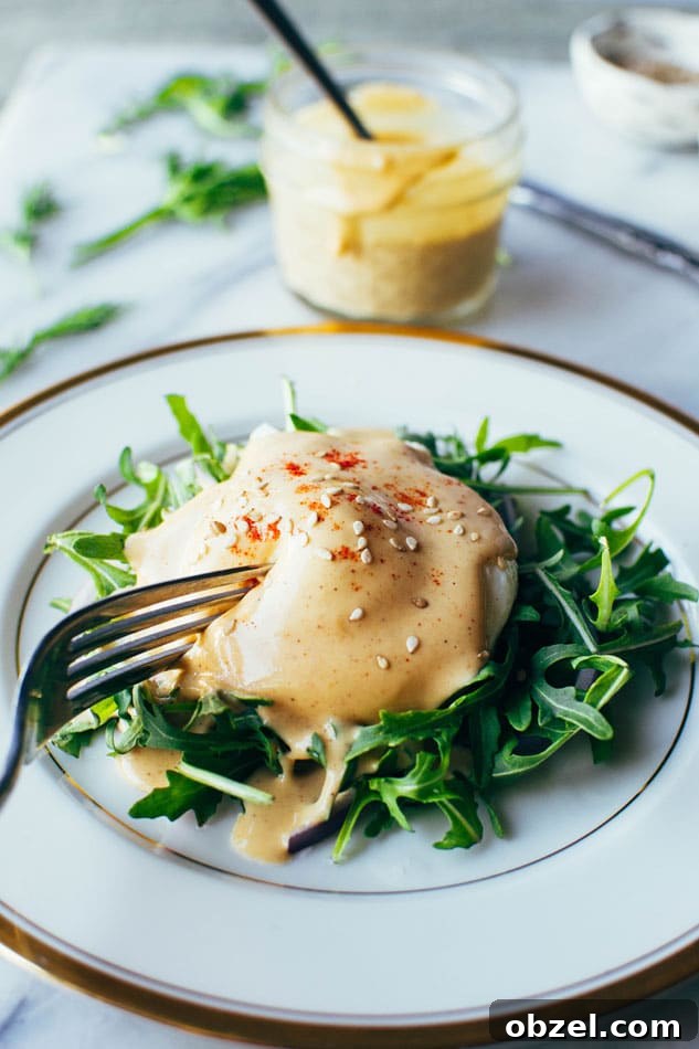 Paleo Dairy Free Tahini Hollandaise Sauce 4 Easy dairy free tahini hollandaise sauce made in a blender with rich flavor and a smooth texture.