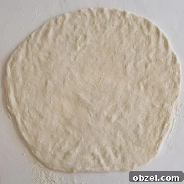 Italian Sausage Bread with Mozzarella 4 Dough ball rolled out