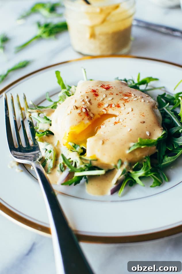 Paleo Dairy Free Tahini Hollandaise Sauce 5 Easy dairy free tahini hollandaise sauce made in a blender with rich flavor and a smooth texture.