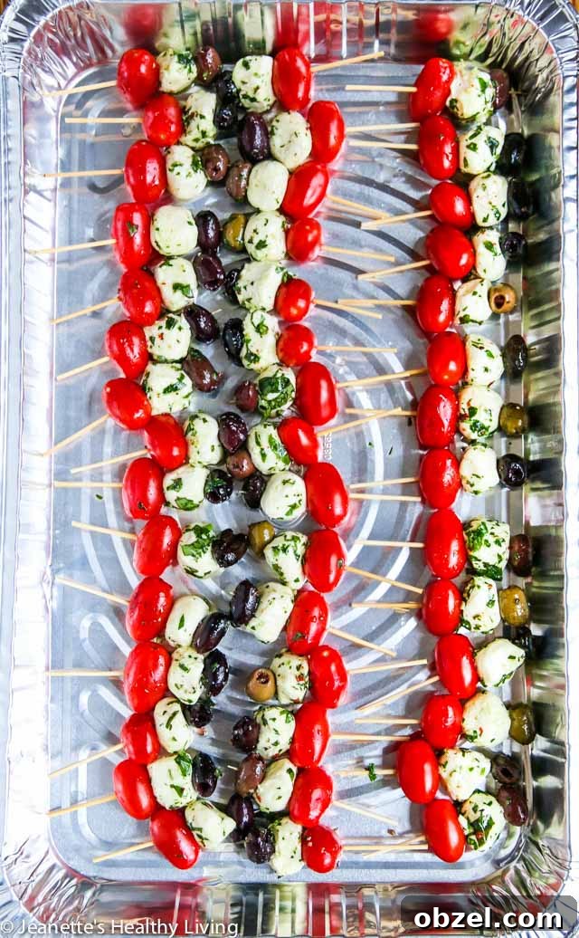 tomato mozzarella olive skewers