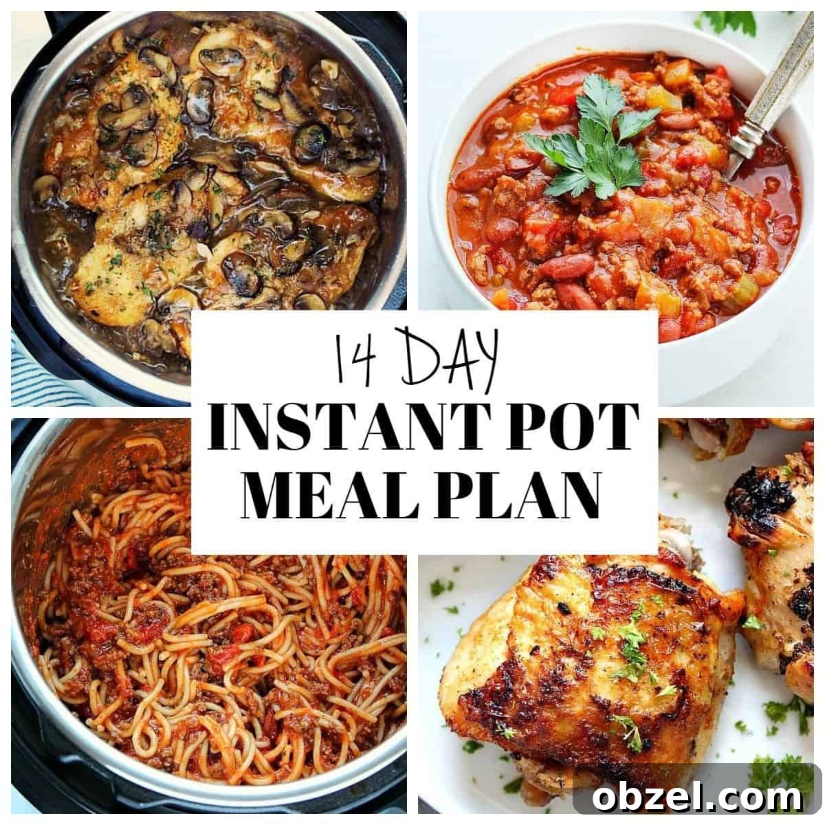 14-Day Instant Pot Meal Plan with Recipes and Grocery List 2 Instant Pot meal plan collage