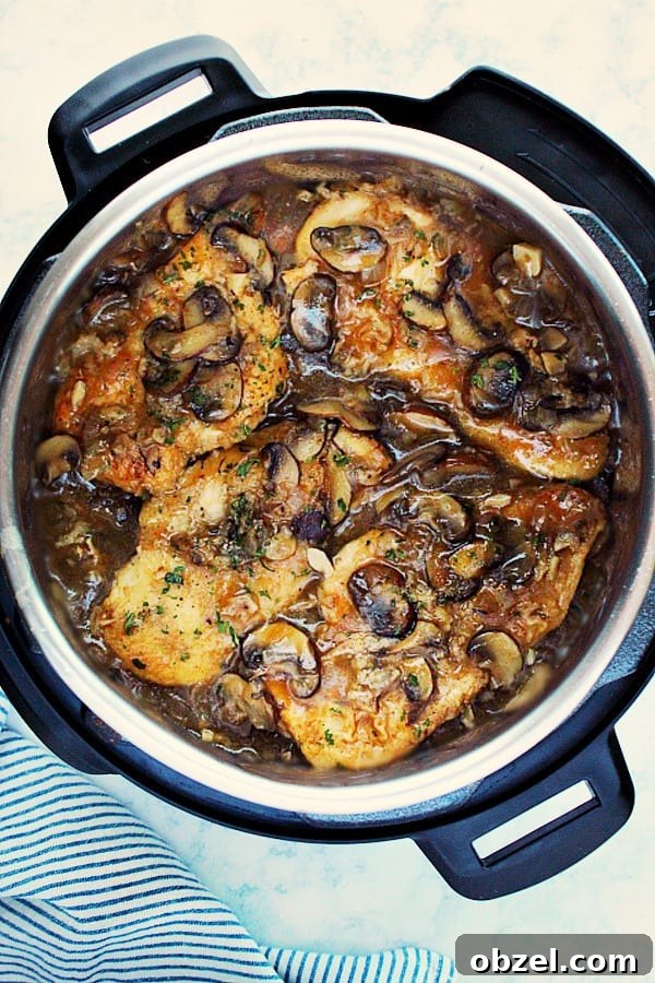 14-Day Instant Pot Meal Plan with Recipes and Grocery List 4 Instant Pot Chicken Marsala in the pressure cooker.