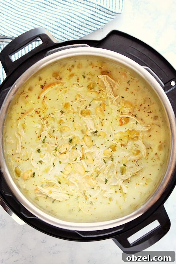 14-Day Instant Pot Meal Plan with Recipes and Grocery List 8 Instant Pot White Chicken Chili in the pressure cooker.