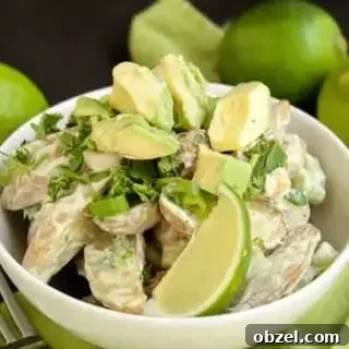 Roasted Potato Salad with Avocado Lime Dressing