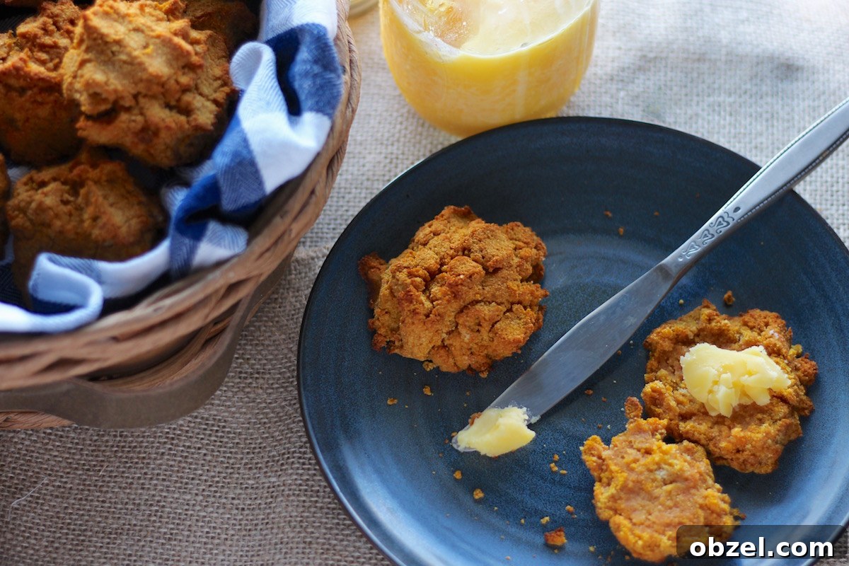 Easy Paleo Drop Biscuits (AIP) - soft, tender biscuits are lightly sweetened with pumpkin, applesauce, and a touch of honey! SO good! | fedandfulfilled.com