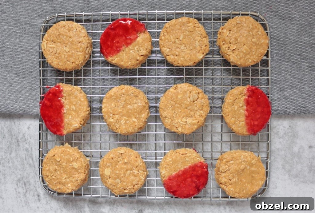 No Bake Peanut Butter Oatmeal Cookies Vegan and Gluten Free 4 No Bake Peanut Butter Cookies flat lay on a cooling rack.