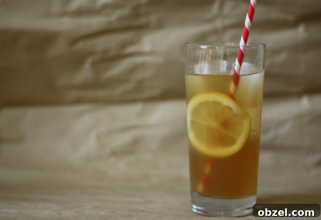 black tea cocktail Finished sparkling black tea lemonade cocktail