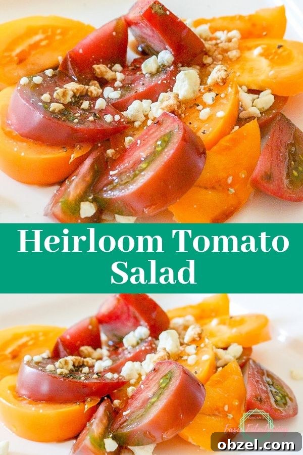Heirloom Tomato Salad with Fresh Basil and Mozzarella 6 heirloom tomato salad made with red and yellow heirloom tomatoes and Gorgonzola cheese