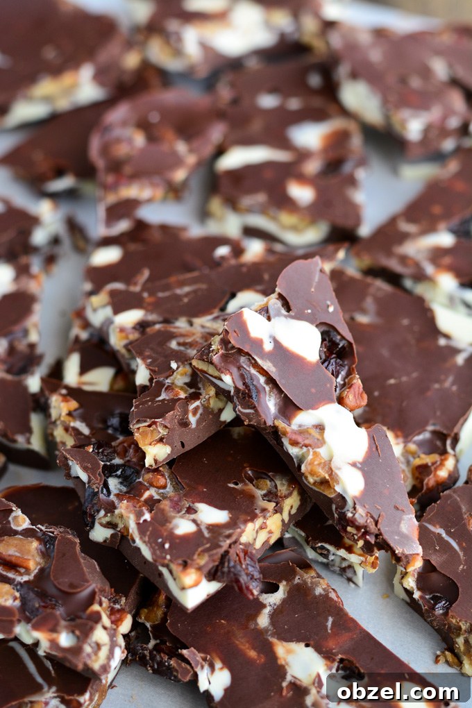 Homemade Spiced Pecan Triple Chocolate Bark