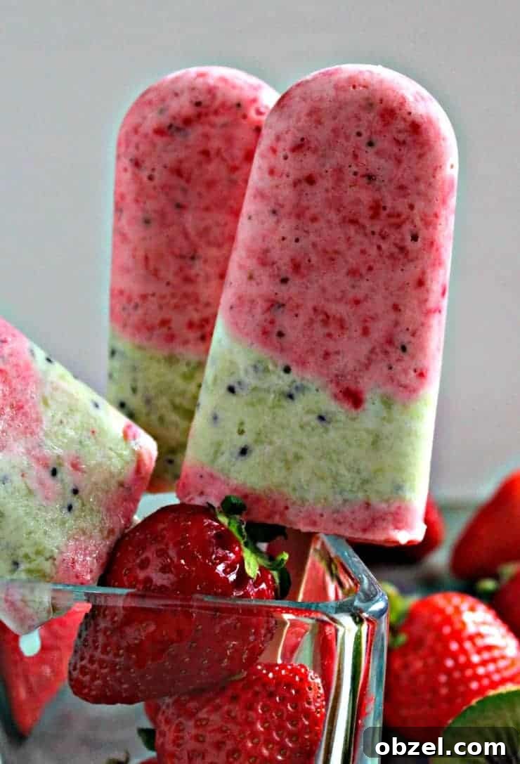 Popsicles with layers of red, green and red again.