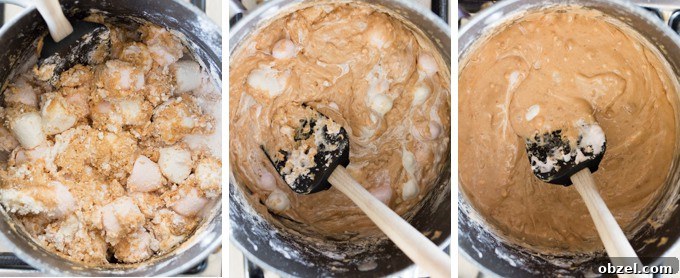 5 Ingredient Chocolate Peanut Nougat Recipe 3 5-Ingredient chocolate Peanut Nougat - no baking, whisking or thermometers needed. Just melt, mix, cool, cut and dip. Sweet, chewy and delicious!