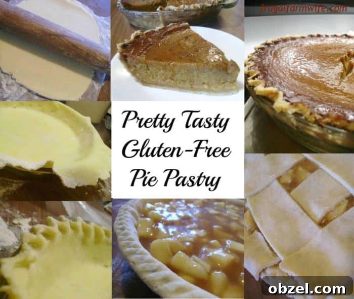 How to Make a Flaky Gluten-Free Pie Crust 2 Image shows a collage of pies with text that reads "Pretty Tasty Gluten-Free Pie Pastry"