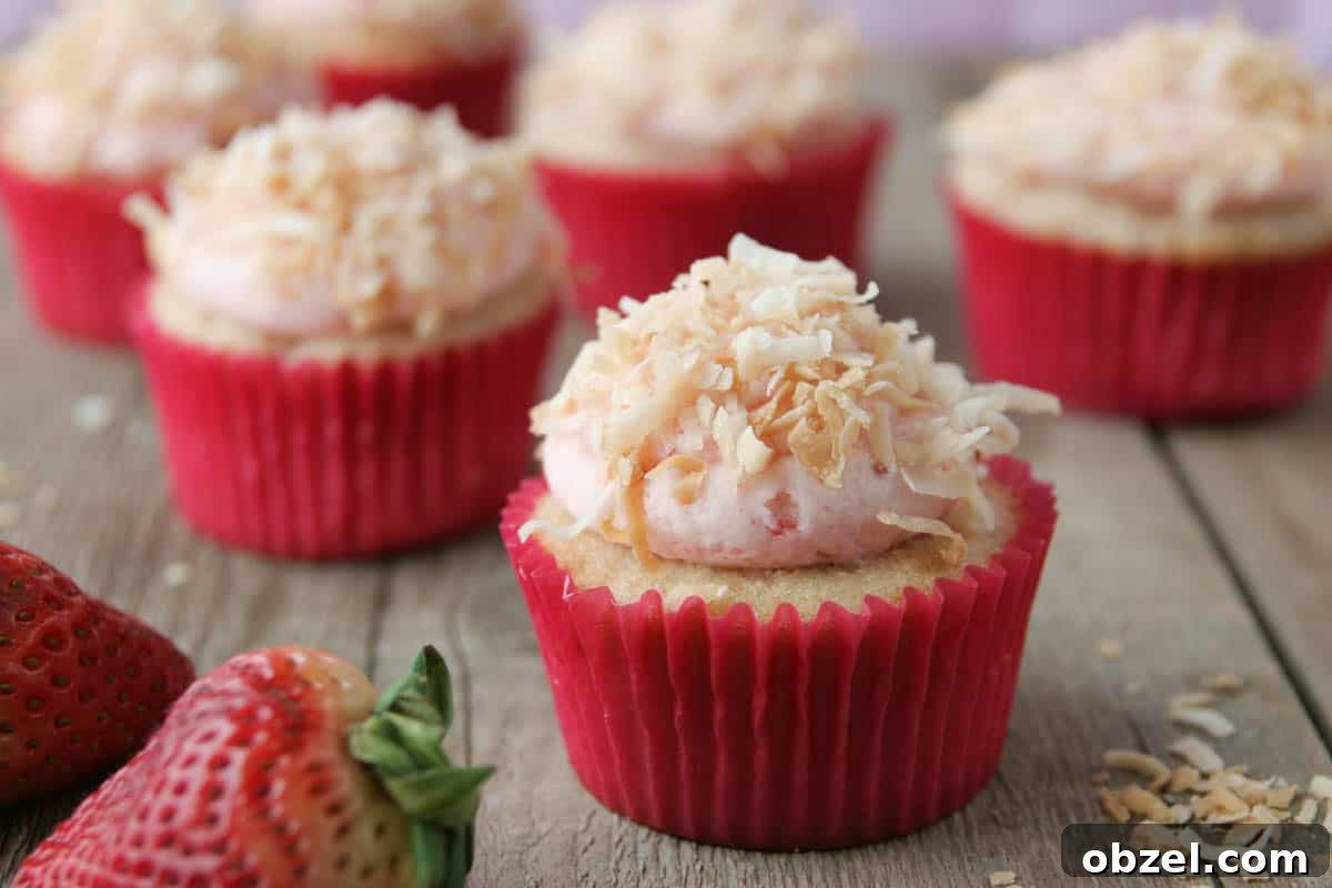Recipe for Strawberry Colada Cupcakes