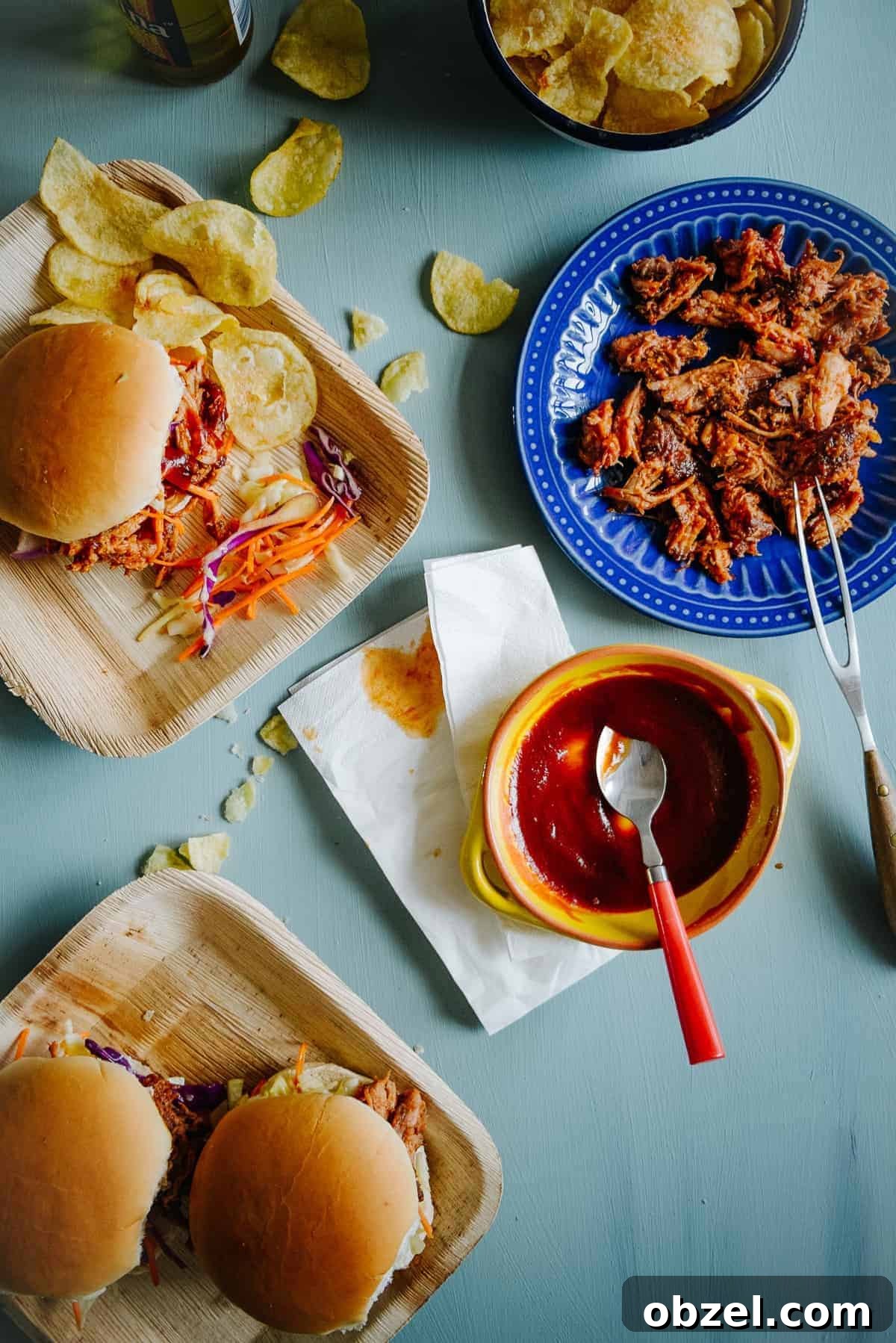 BBQ Pulled Pork Sandwiches with Tangy Slaw 2 pulled pork sandwiches