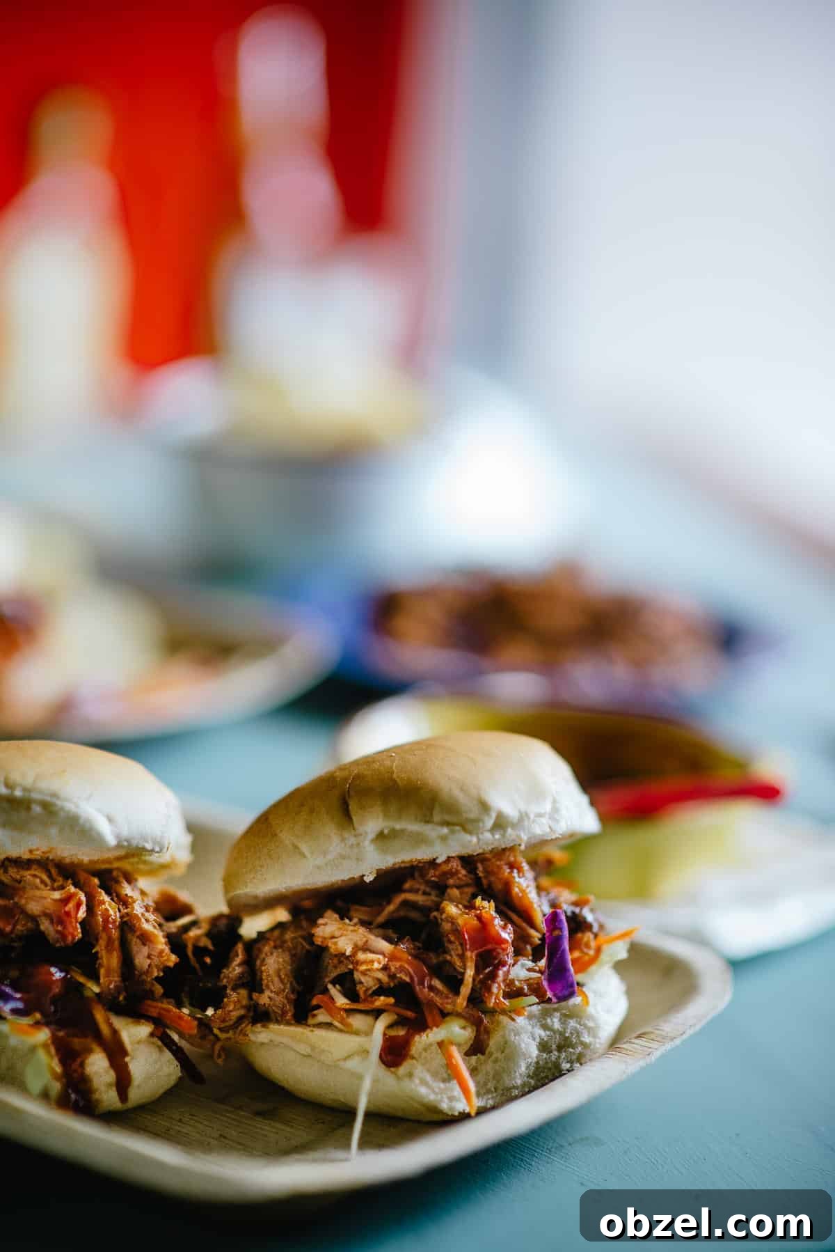 BBQ Pulled Pork Sandwiches with Tangy Slaw 5 pulled pork sandwiches