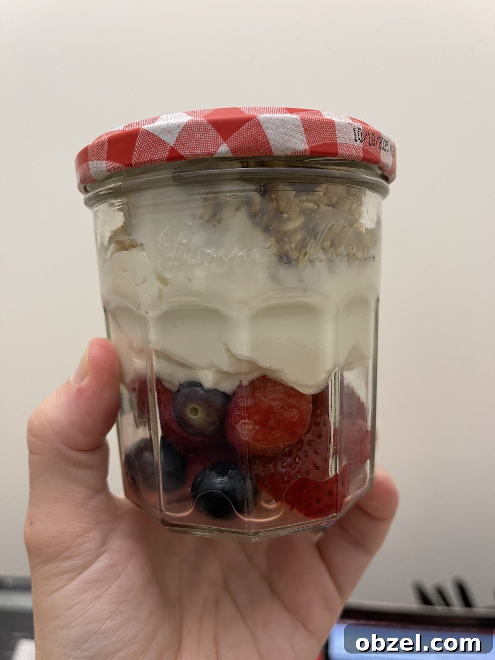 Gluten-free berry chia jam served with oatmeal