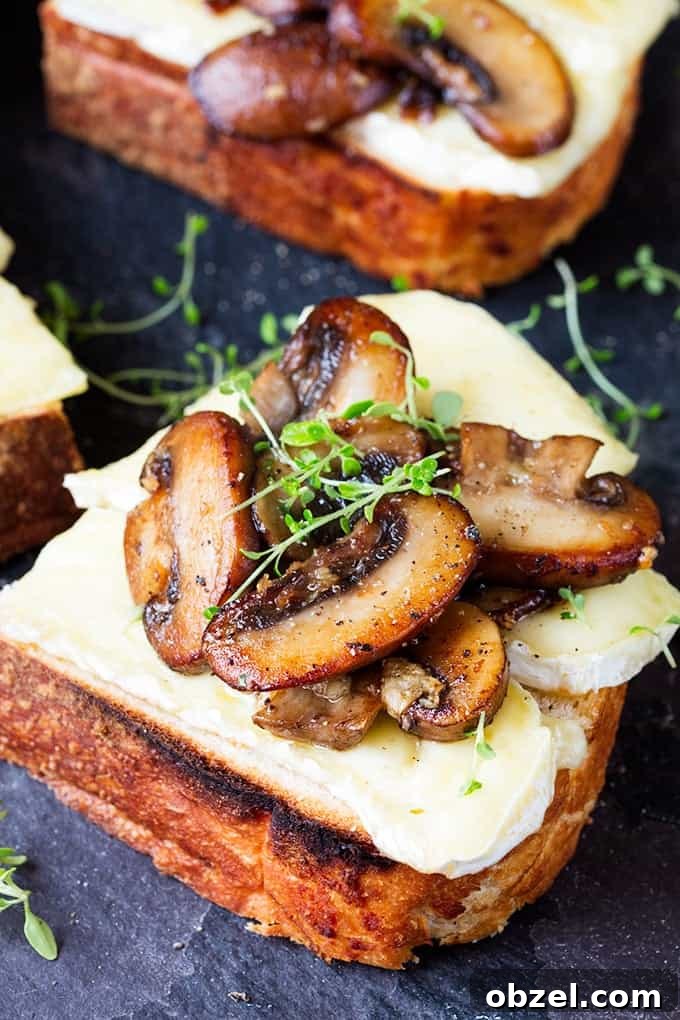 Garlic Mushroom and Brie Toast Recipe 2 Garlic Mushroom and Brie Toast