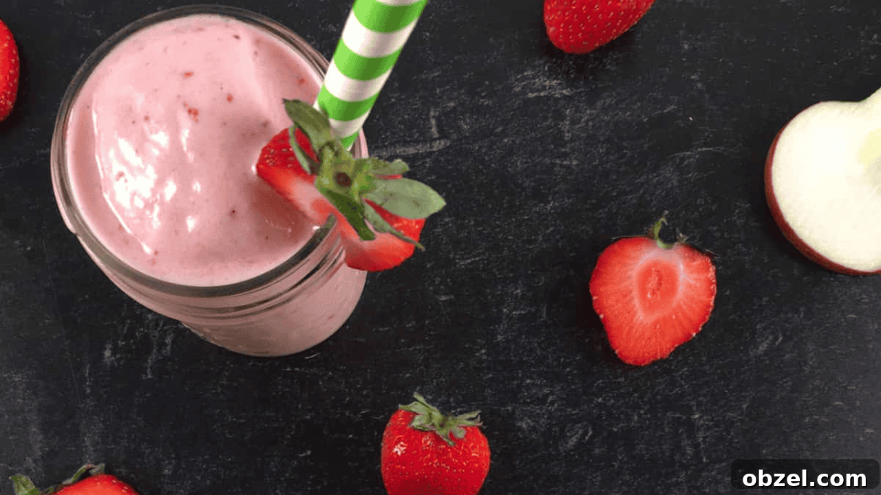 10 Creamy Smoothie Recipes to Recharge Your Day 3 Apple Strawberry Smoothie