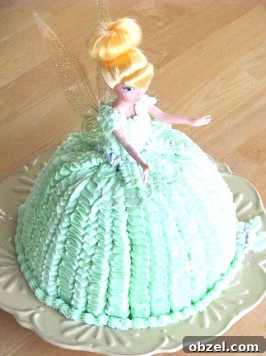 Tinker Bell Tea Party: Decorations, Games and Treats 2 tinkerbell cake on green plate
