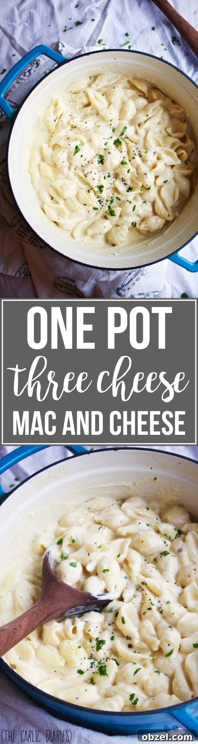 One pot three cheese mac and cheese recipe image