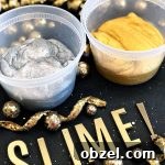 Silver and Gold New Years Eve Party Slime 4 Silver and Gold Party Slime for New Years - make this pretty, sparkly slime to ring in the new year! thirtyhandmadedays.com