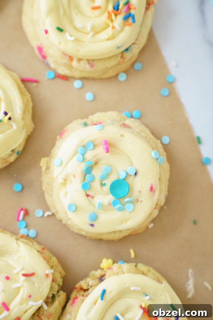 Birthday cake cookie dough with sprinkles